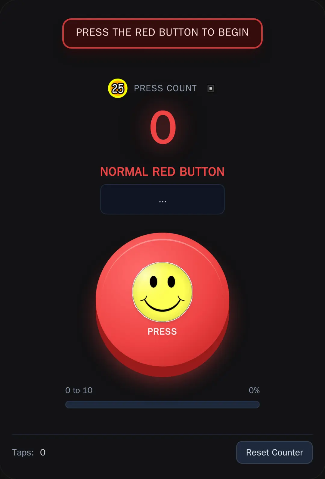 Press Button 1 begins cover