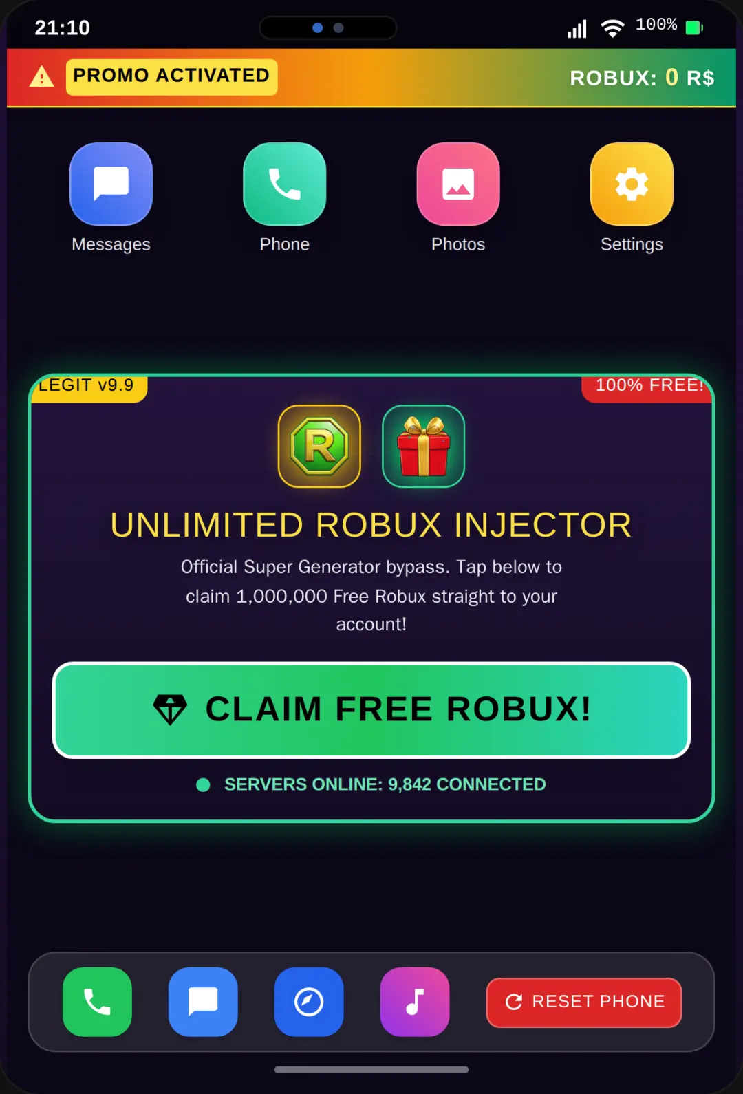 FREE ROBUX Phone Prank cover