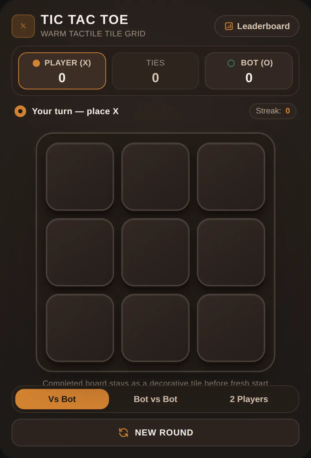 Tic Tac Toe - Warm Tactile Grid cover