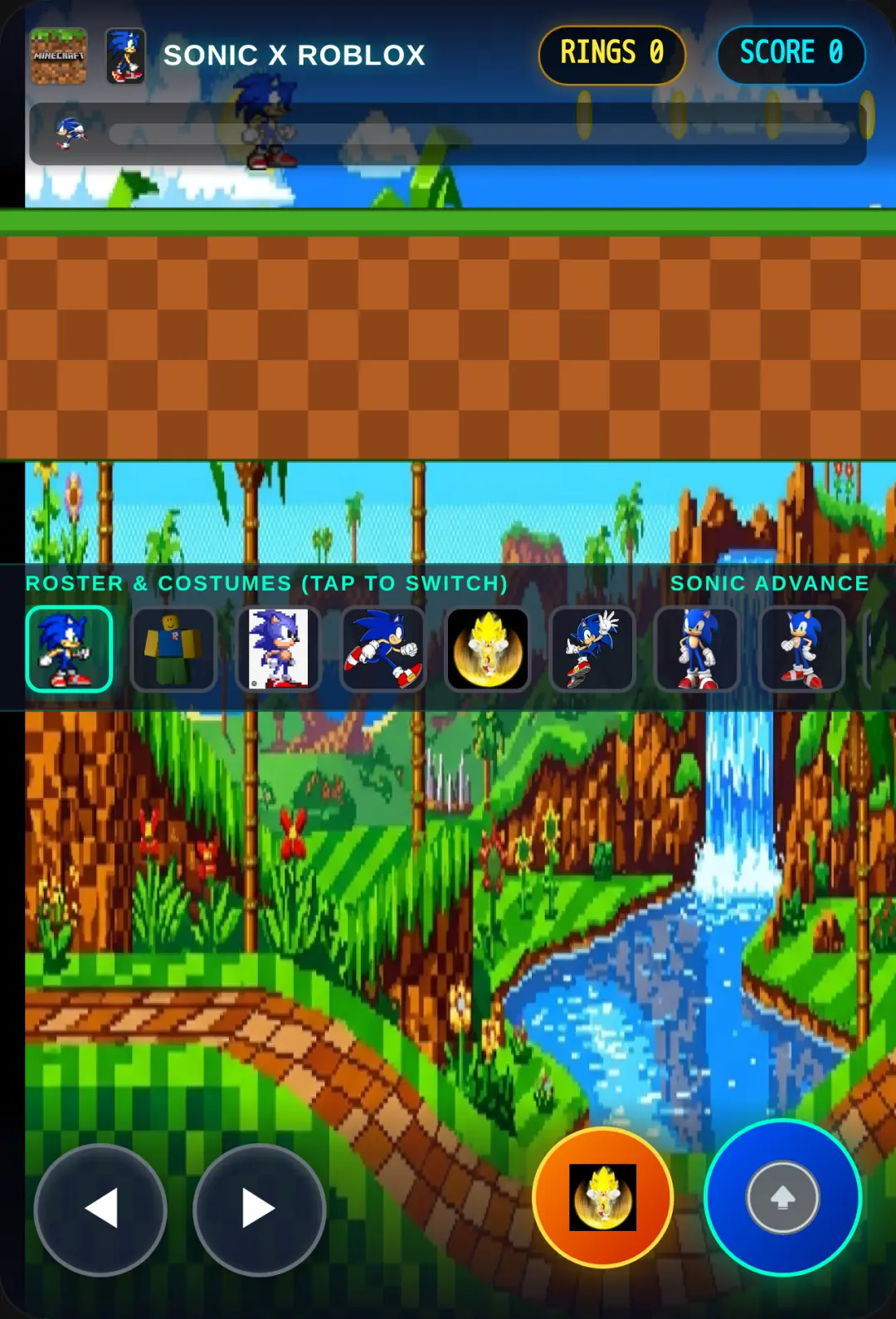 Sonic Advance x Roblox x Minecraft cover