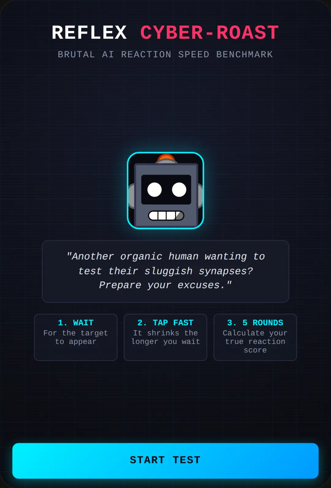 Sarcastic AI Reflex Test cover