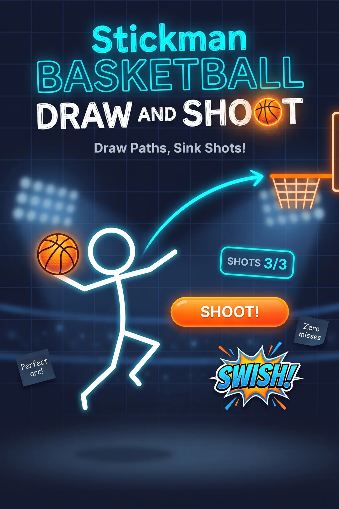 Stickman Basketball Draw and Shoot