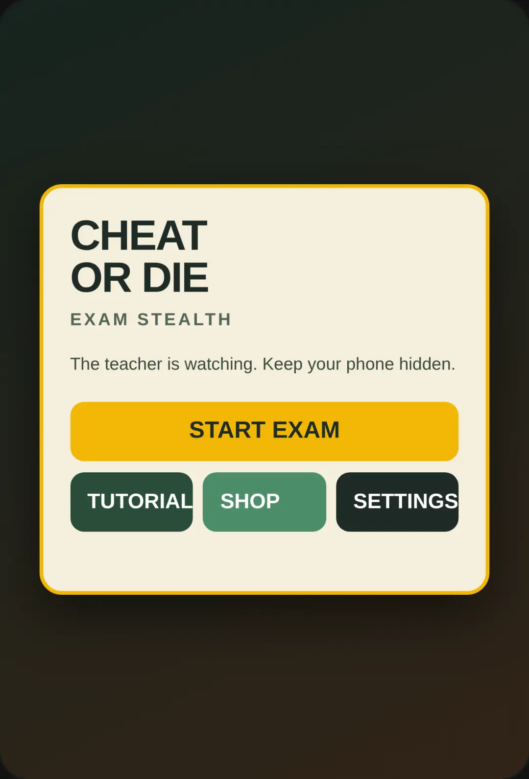 Cheat or Die: Exam Stealth cover