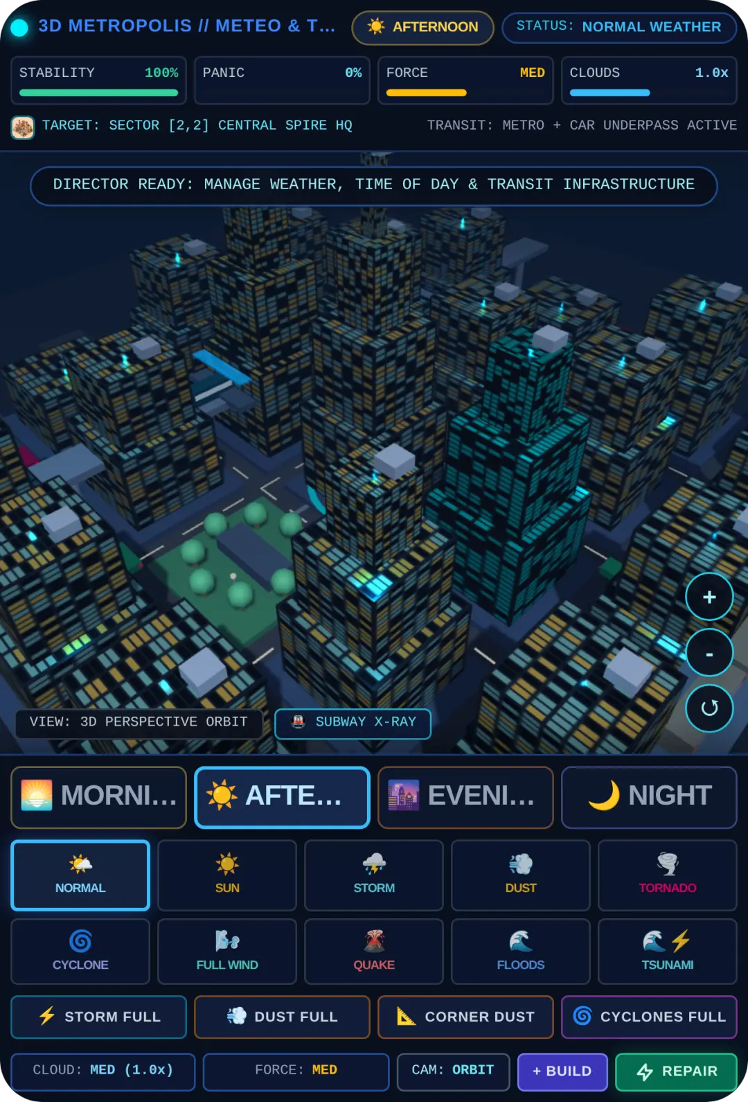 3D City Weather Control & Transit Simulator cover