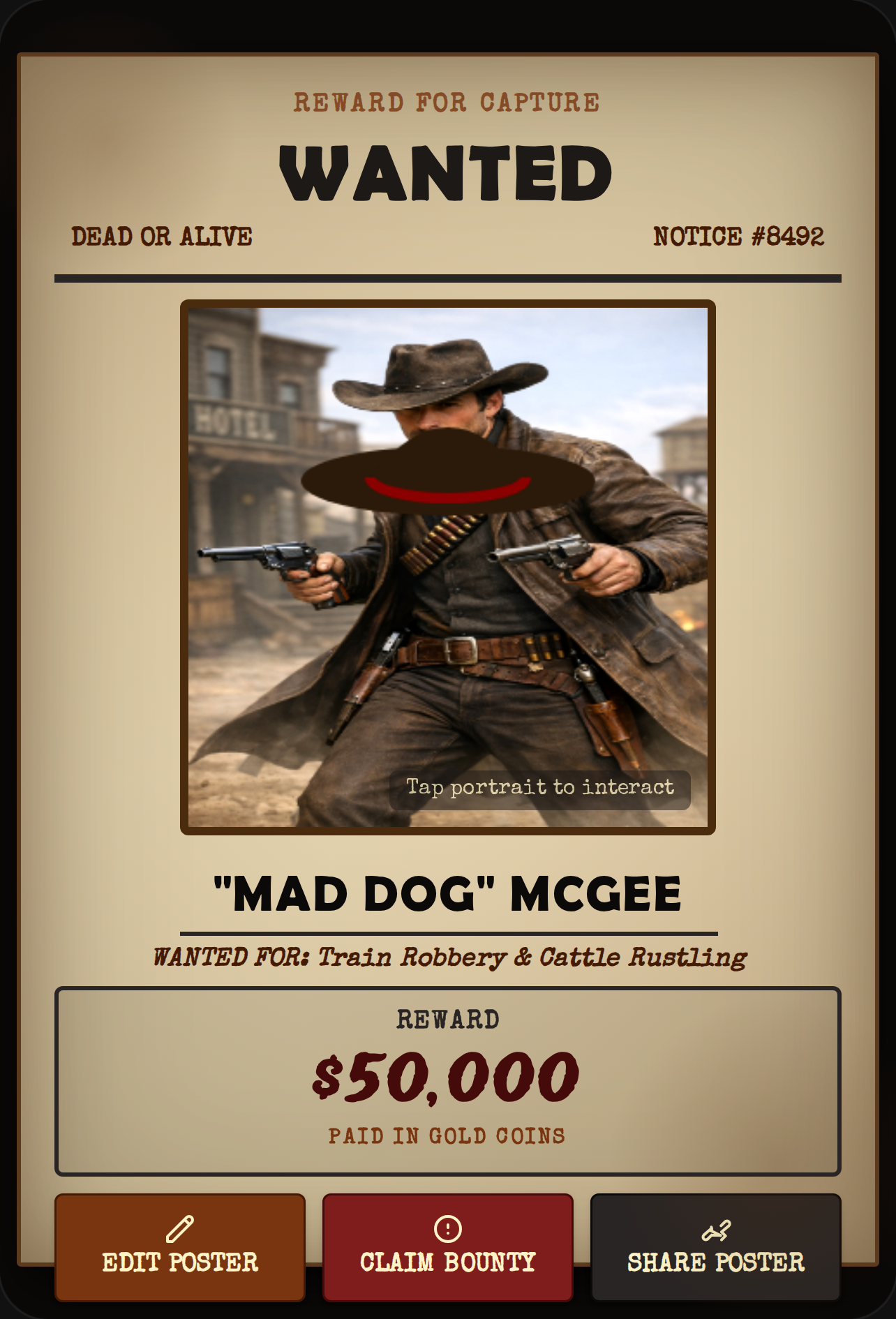 Interactive Wanted Poster cover