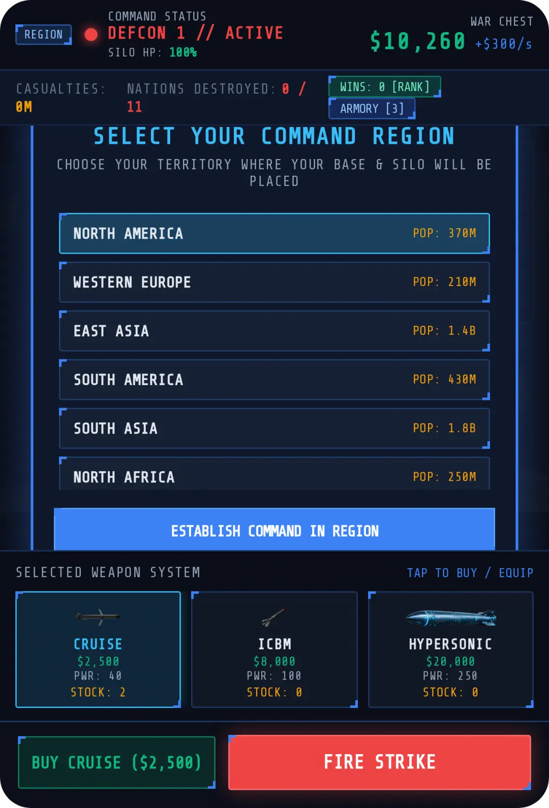 Global Strike: Tactical Missile Command cover