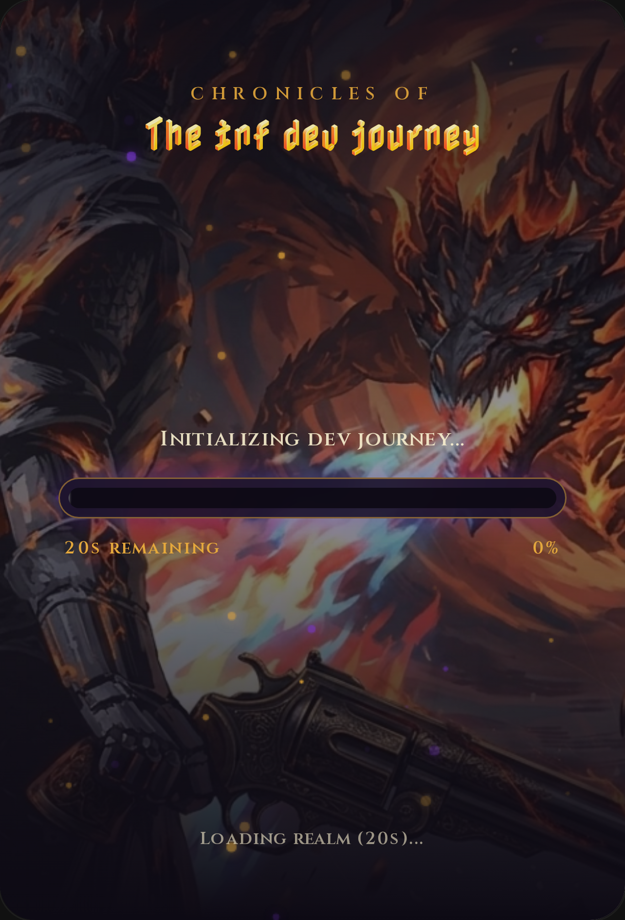 The inf dev journey , Main Menu , Loading Screens , cover