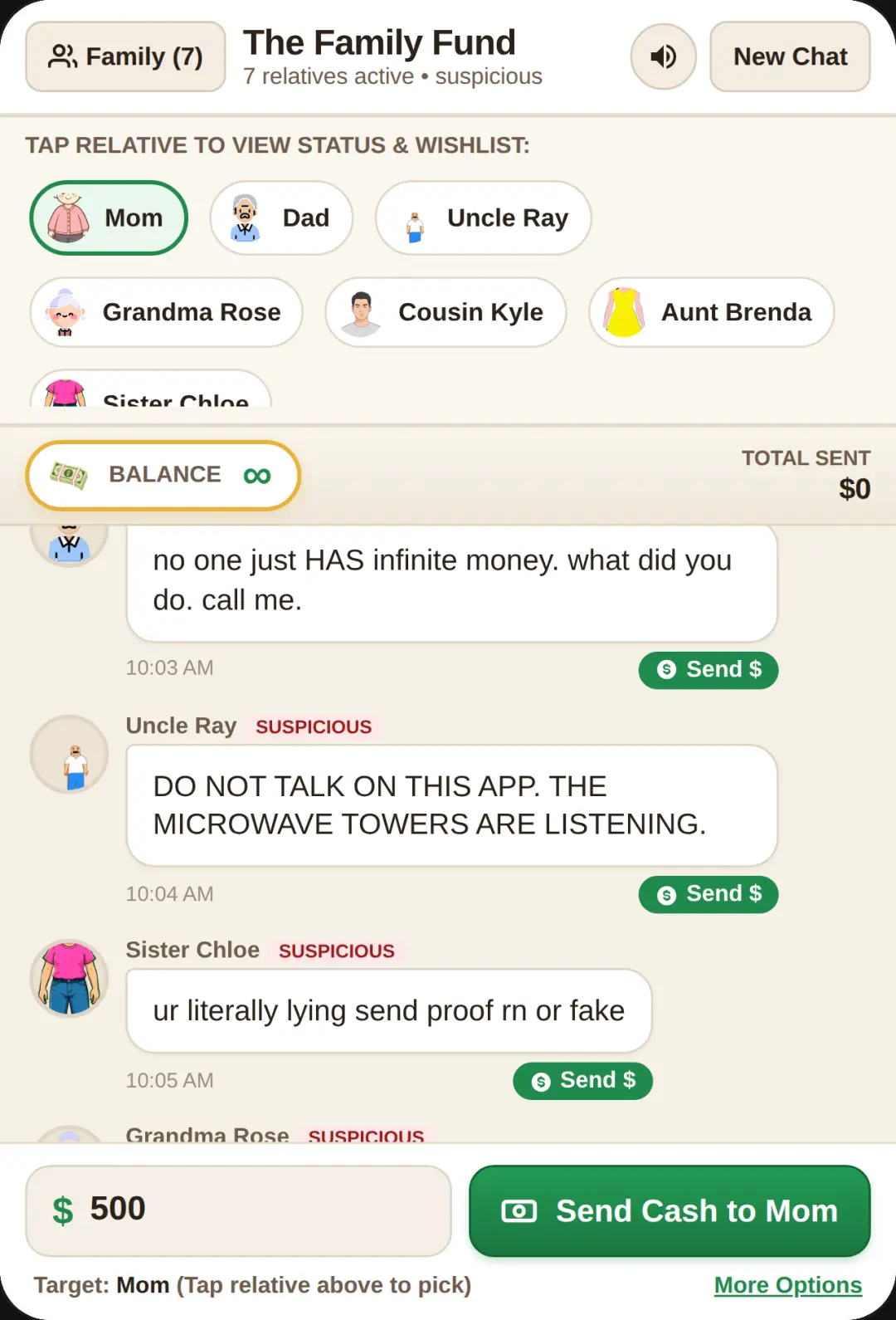 The Family Fund - Infinite Money Chat Simulator cover