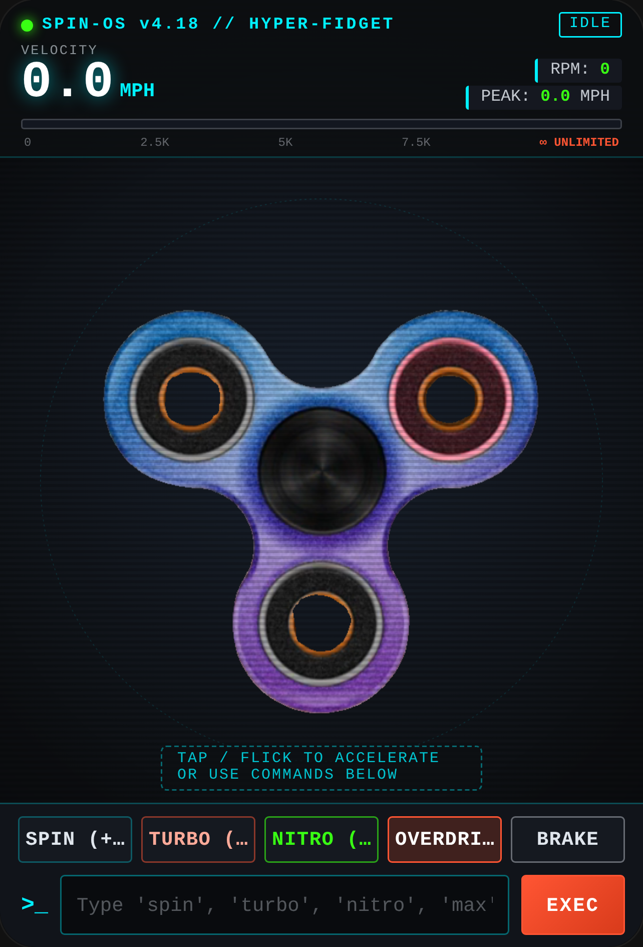 Unlimited MPH Fidget Spinner Turbo cover