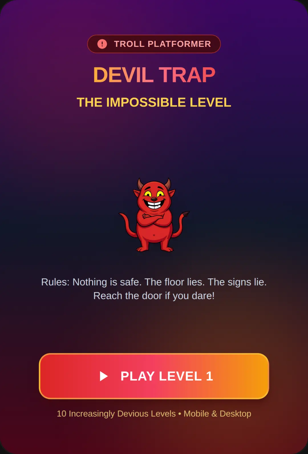 Devil Trap: The Impossible Level cover