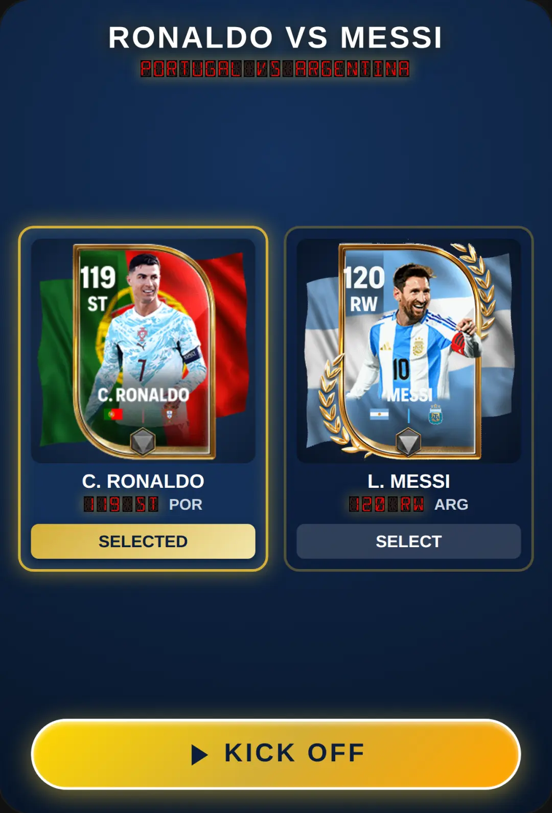 Ronaldo vs Messi - Football Showdown cover