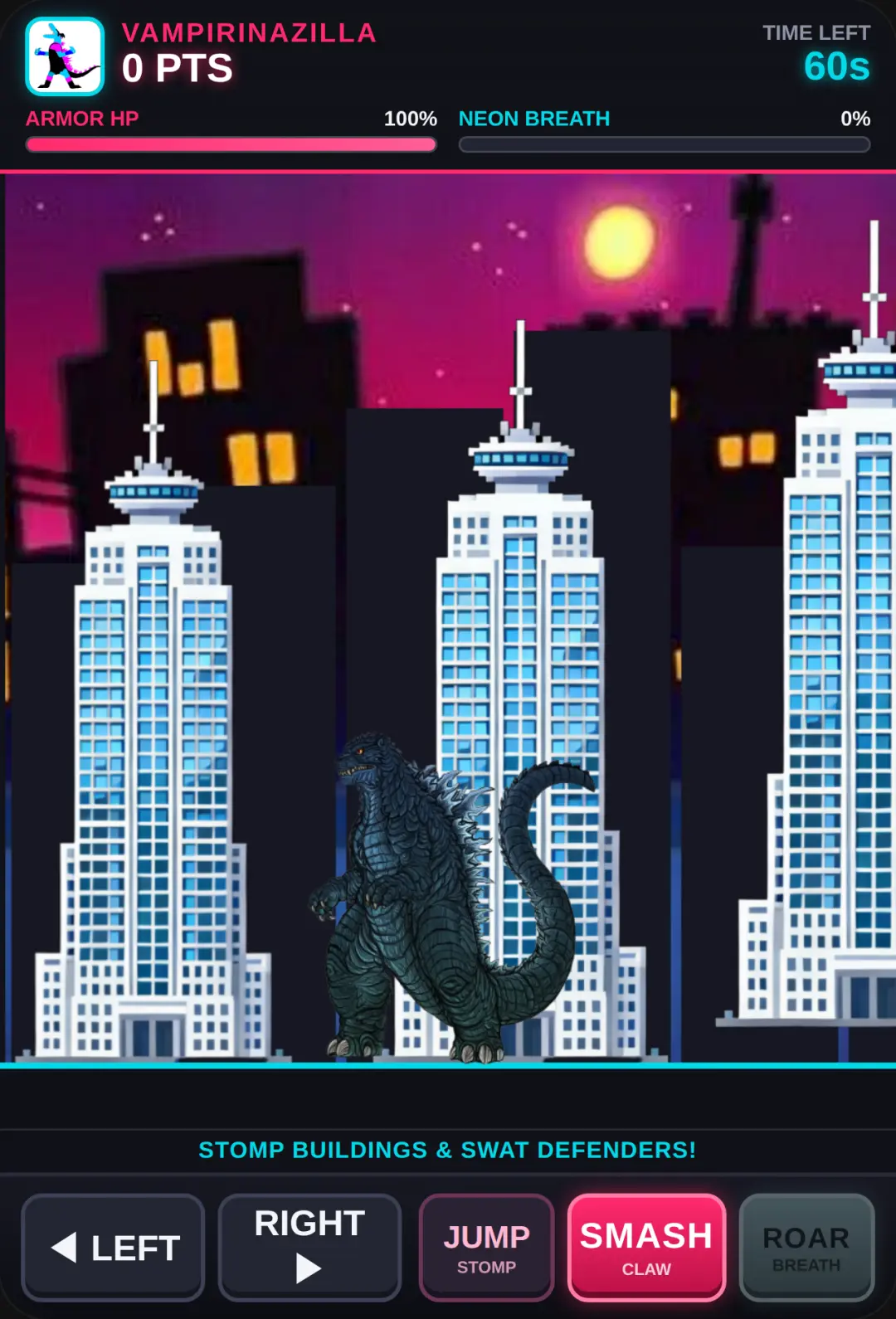 Vampirinazilla: City Rampage Godzilla the Game cover