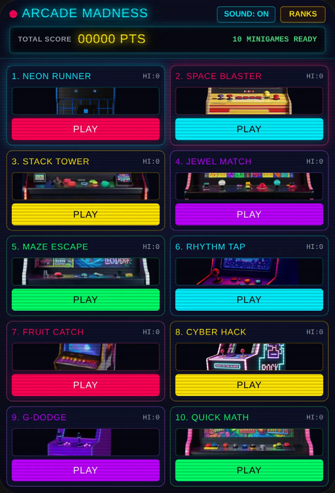 Arcade Madness: 10 Minigames in 1 cover