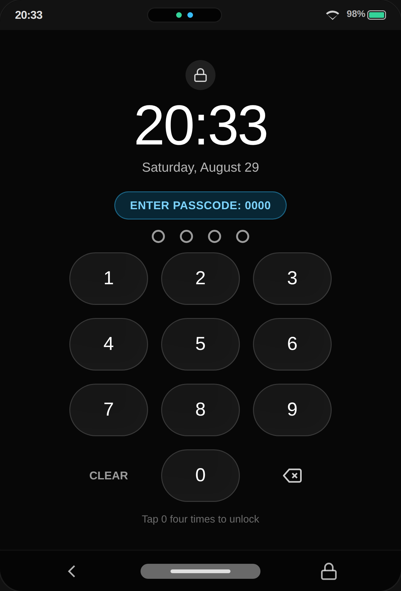 Phone simulator but bugged cover
