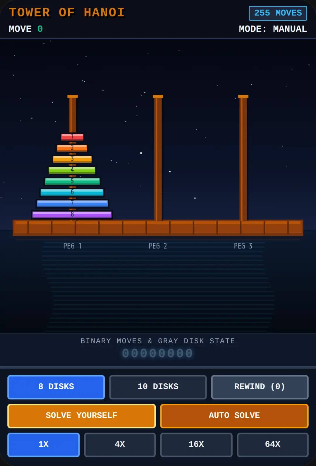 Tower of Hanoi - Pixel Art Simulator cover