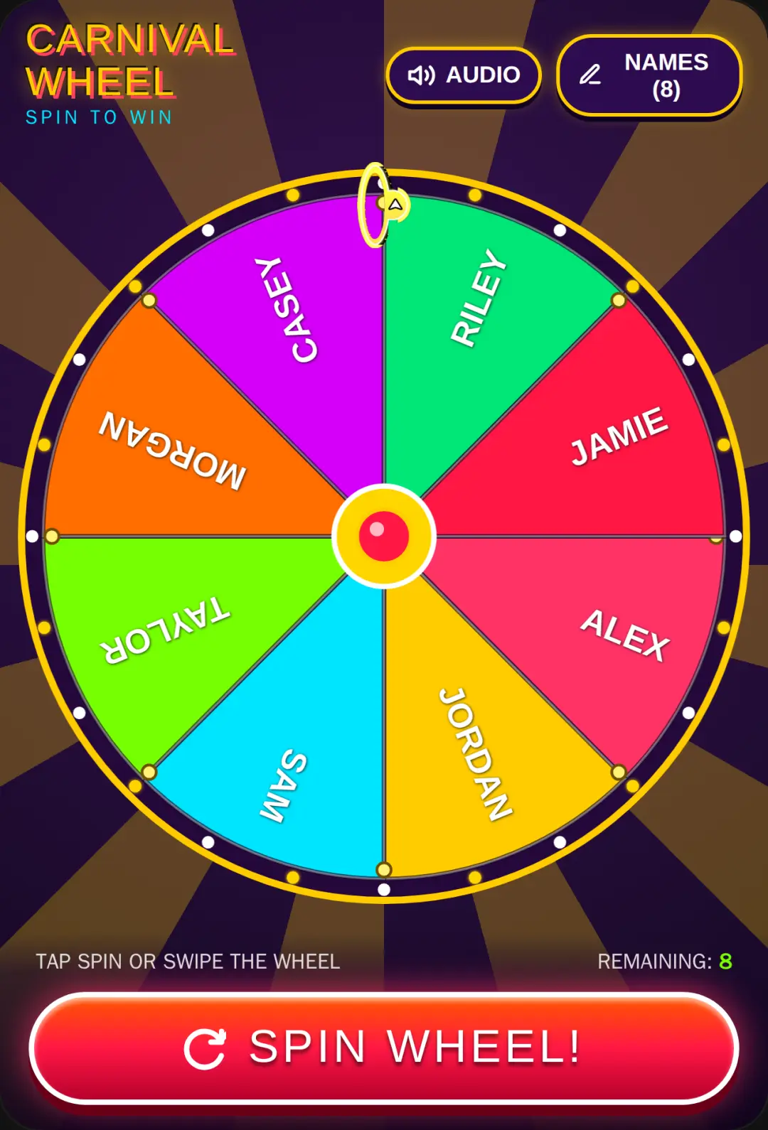 A simple, ordinary wheel of fortune cover