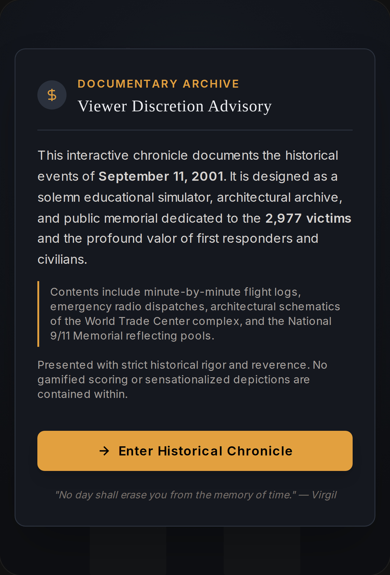 September 11, 2001: Historical Chronicle & National Memorial cover