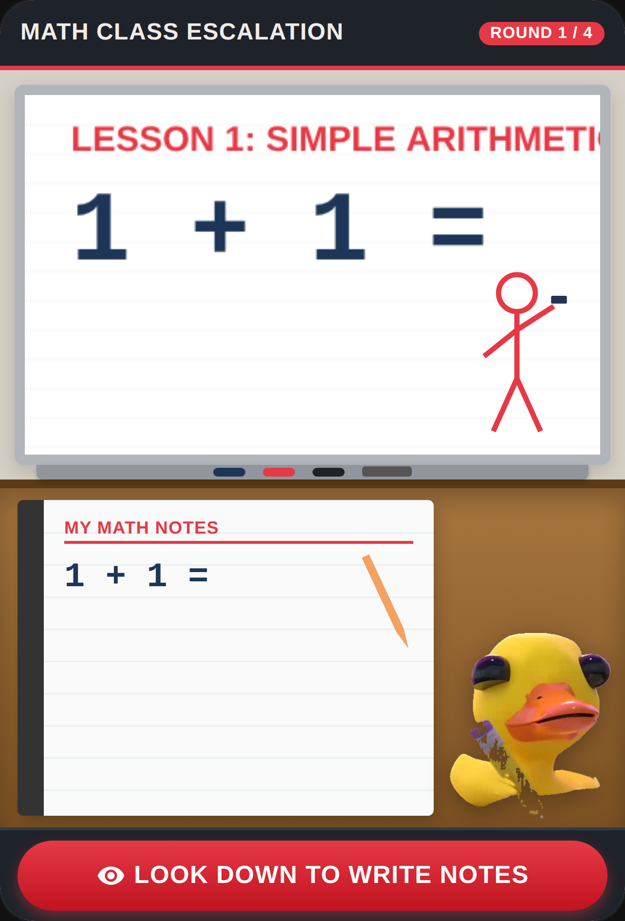Math Class Escalation: Look Away For One Second cover