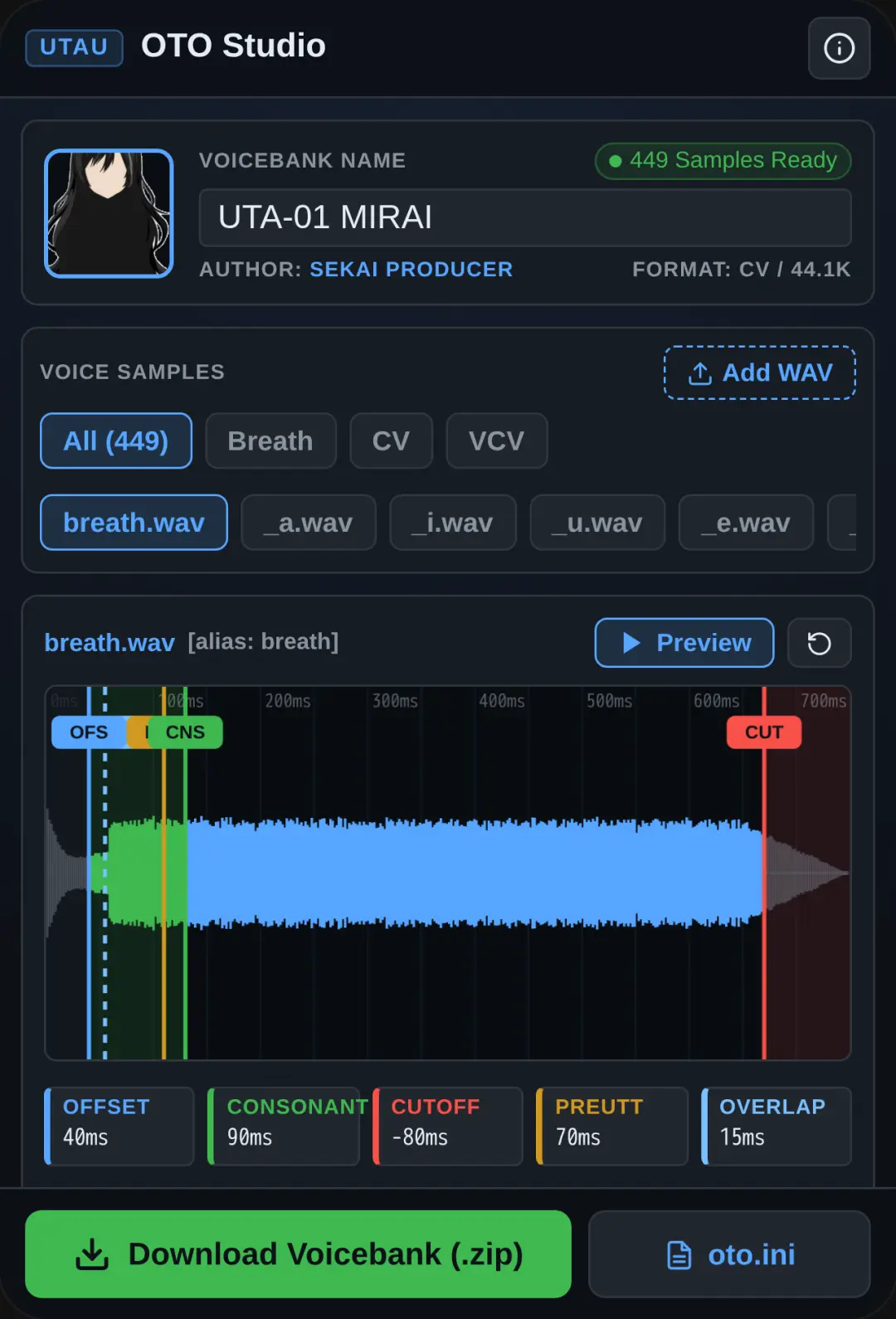 UTAU Voicebank and OTO Studio cover