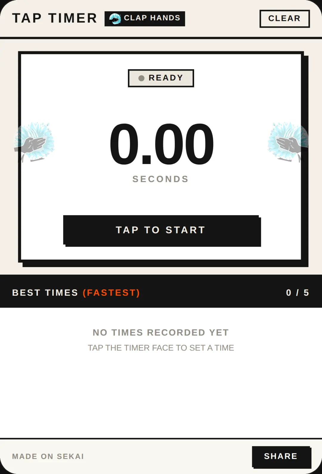 TAP TIMER be the fastest cover