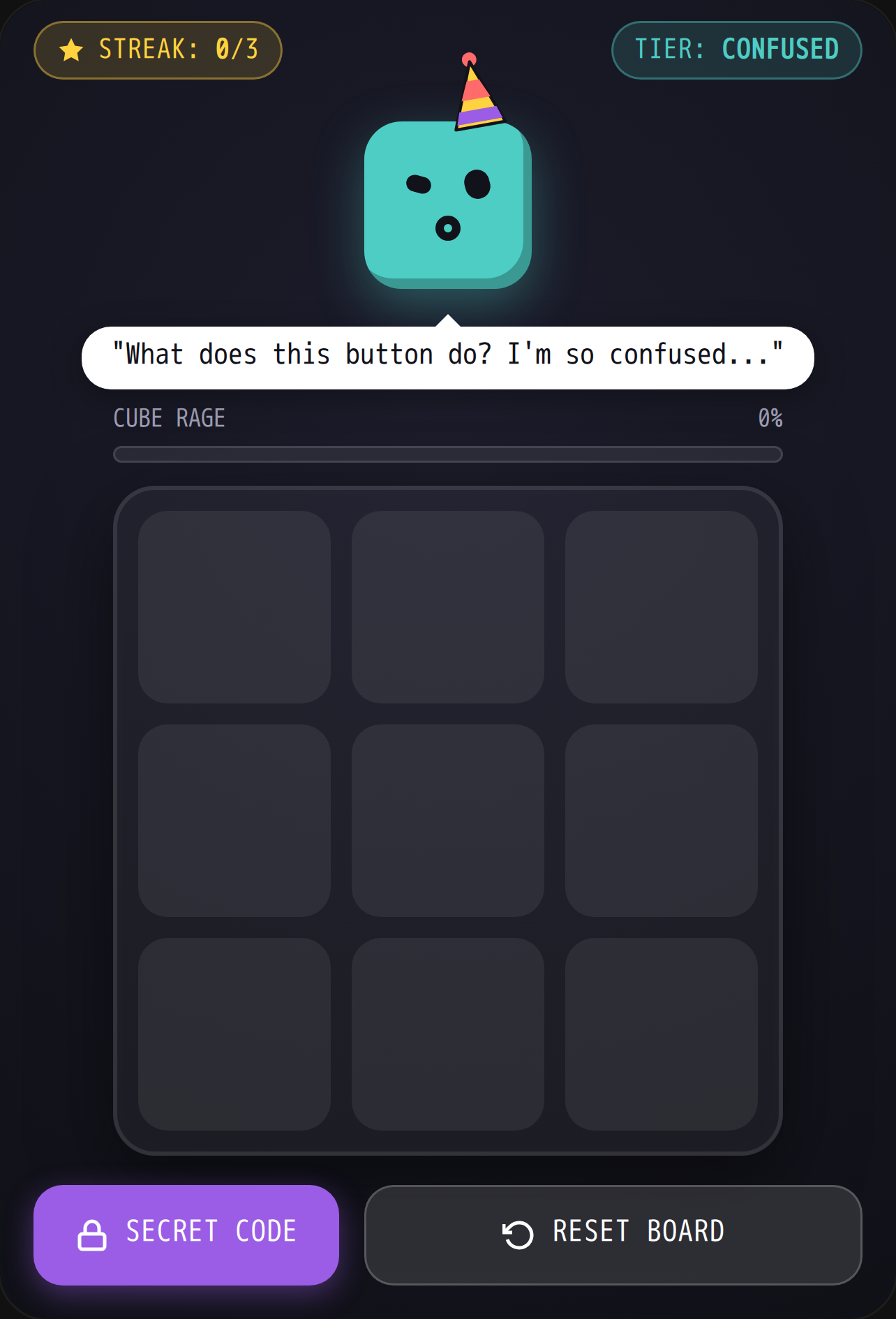 Party Cube Tic-Tac-Toe