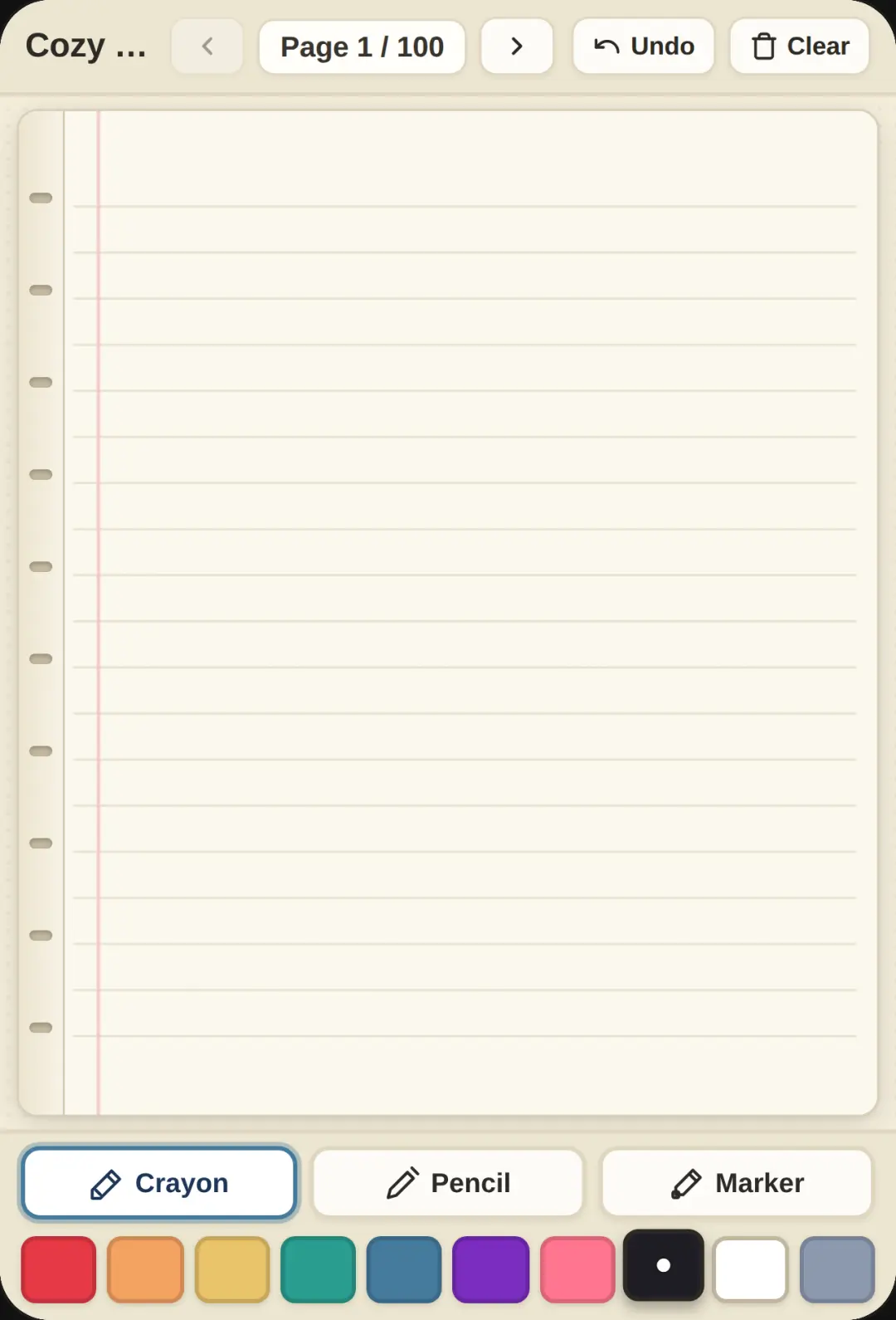 calm drawing 100 page note booj cover