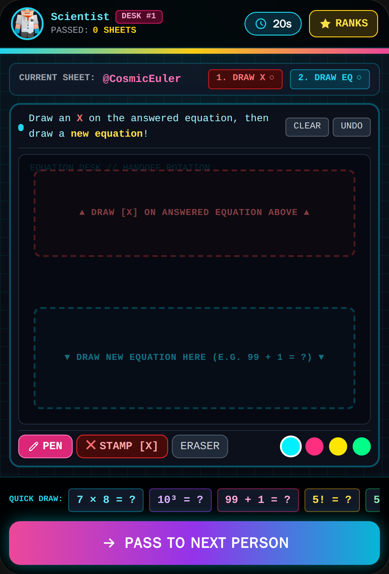 Colossal Number Lab — Equation Pass Handoff cover