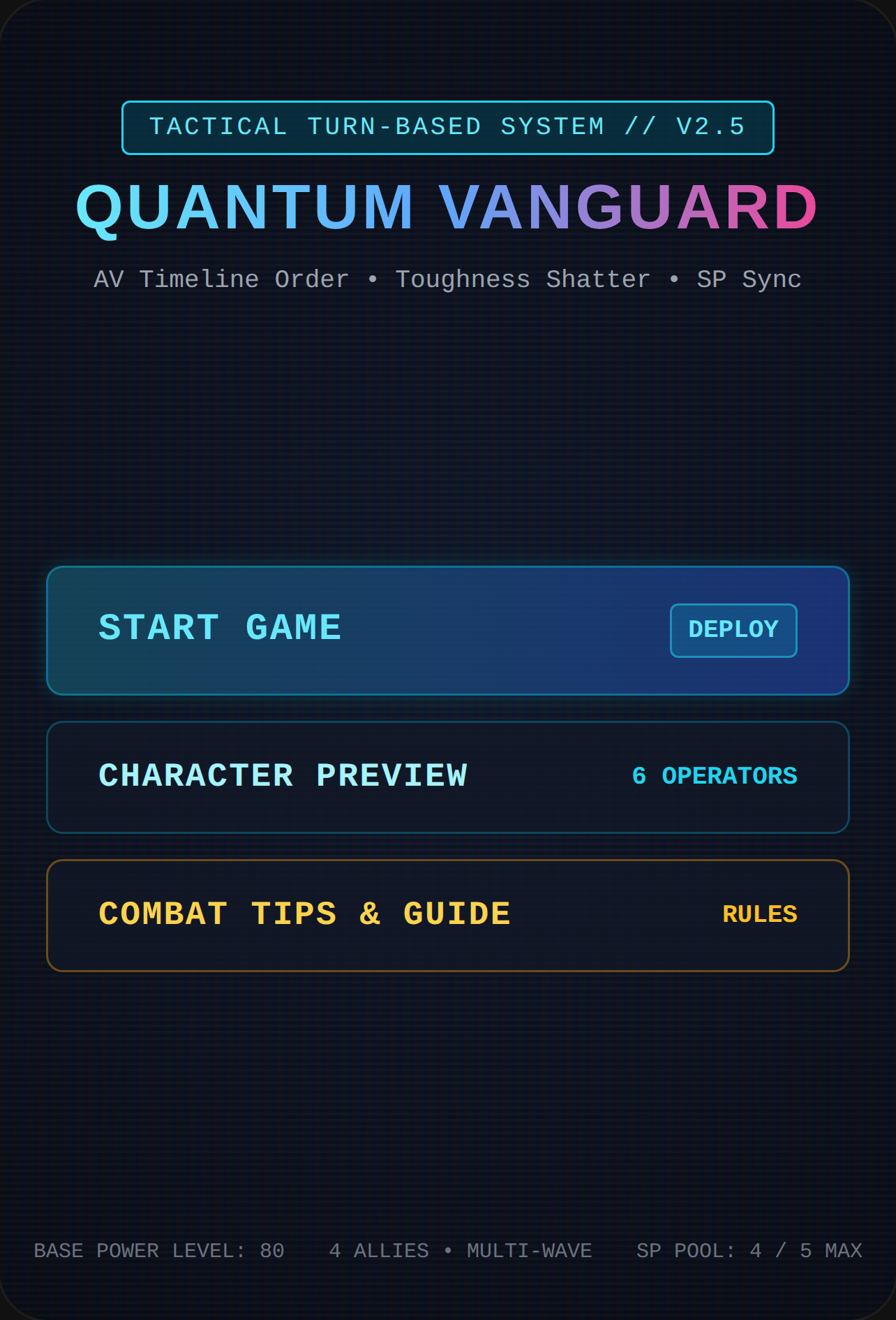Quantum Vanguard - Tactical Card RPG cover