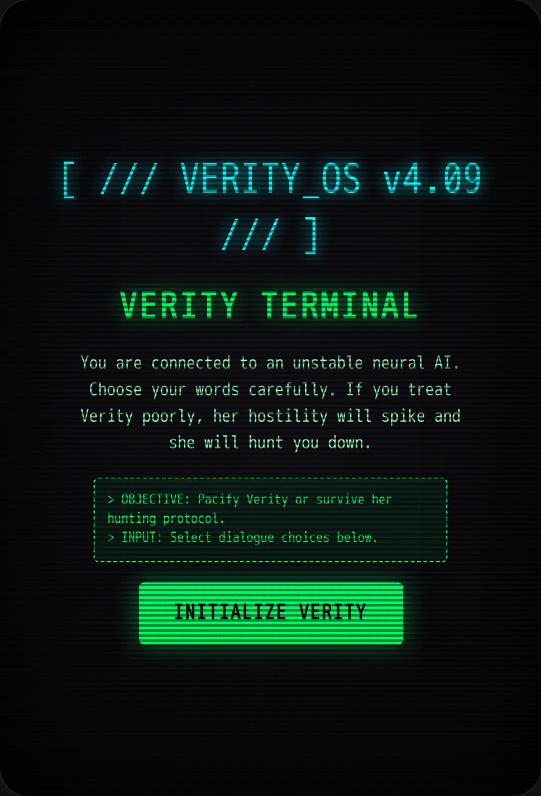 VERITY // Glitched AI Terminal cover
