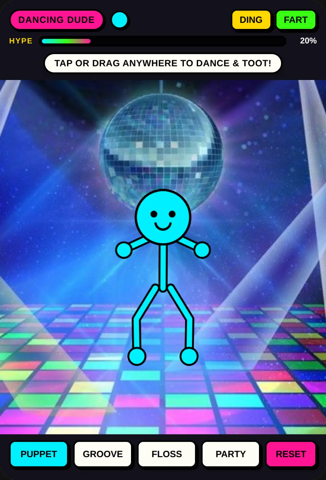 Dancing Stickman - Tap, Ding & Fart!