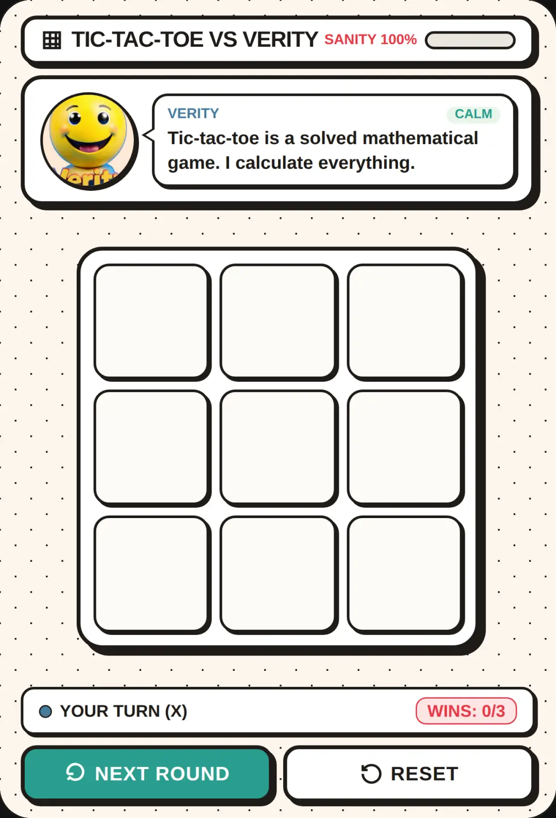 Tic-Tac-Toe vs Verity: idk but wth is this verity guyss eheh cover