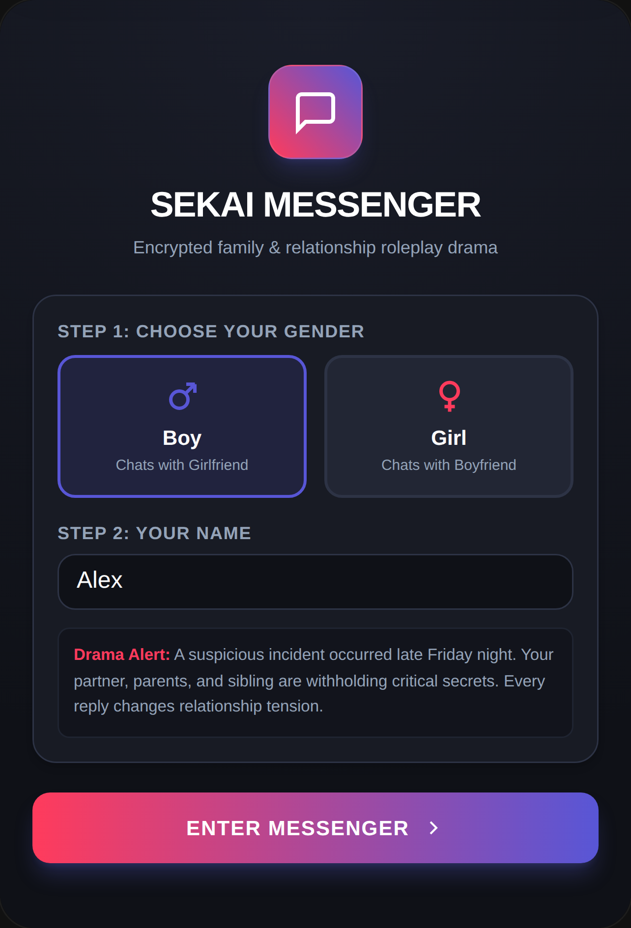 Sekai Messenger - Secrets & Drama cover