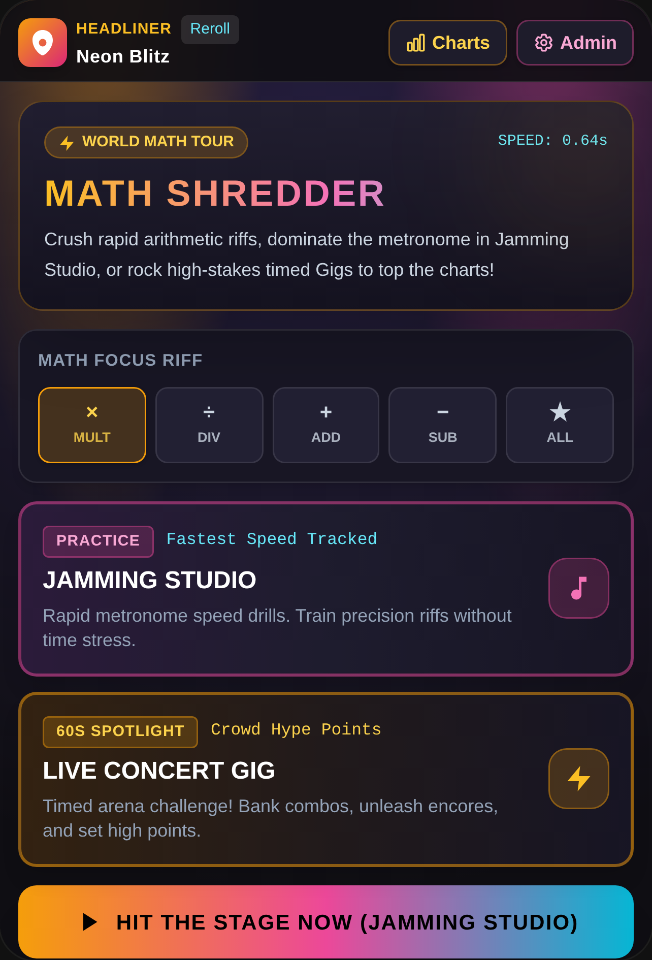 Math Shredder — Rock Arena Tour cover