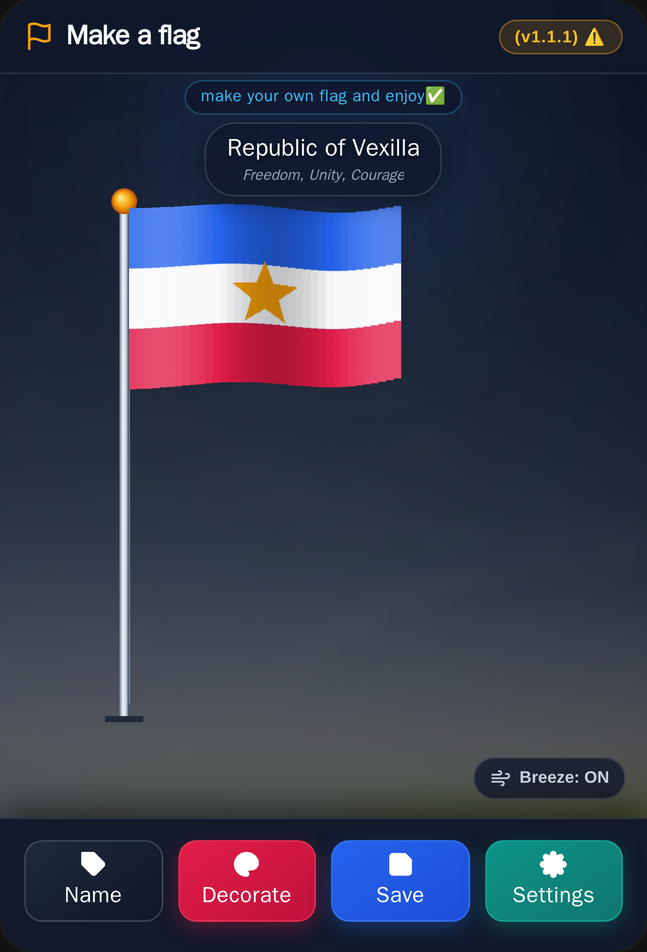 Make a flag (version v1.1.1) ⚠️ cover