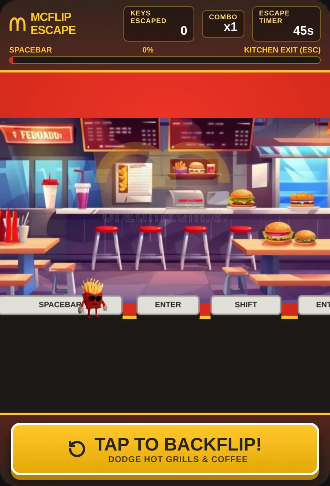 McDonald's Backflip Keyboard Escape cover