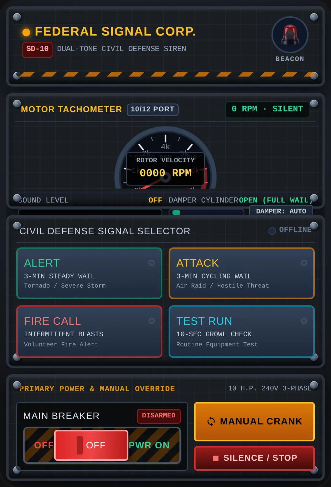 Federal Signal SD-10 Controller cover
