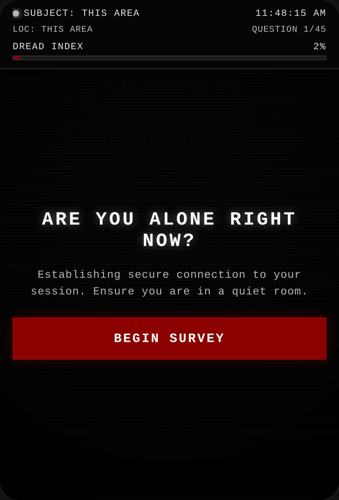Alone survey... cover