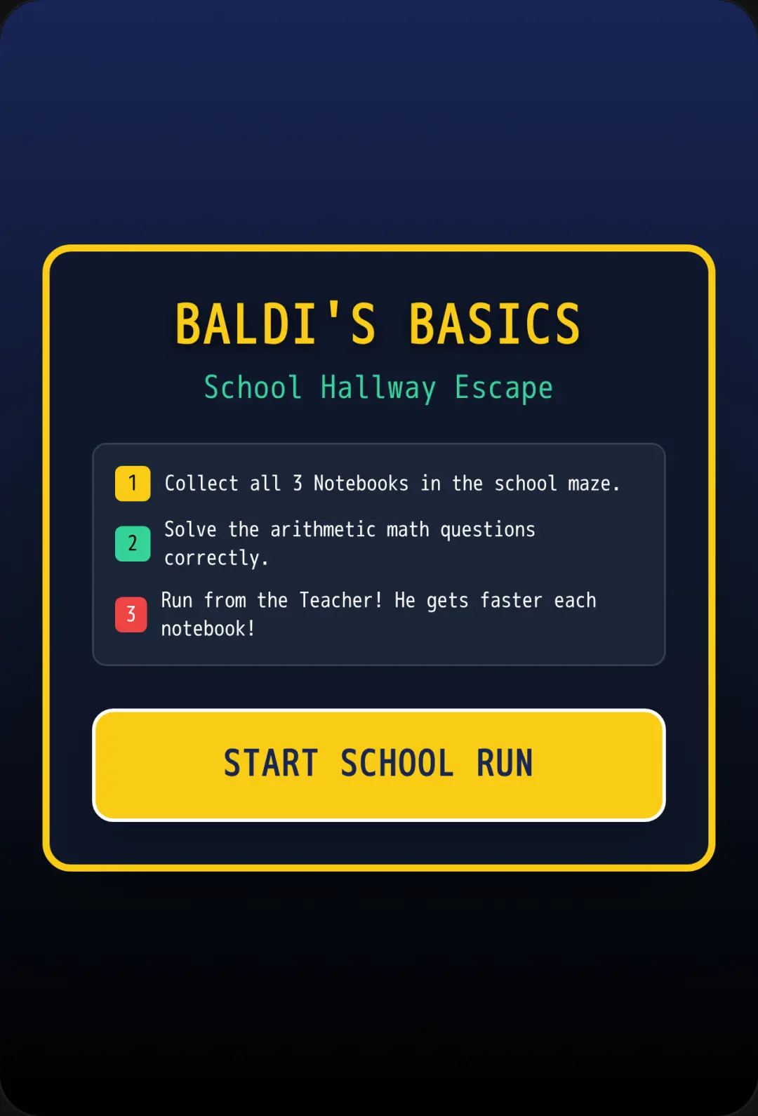 Baldi's School Maze cover