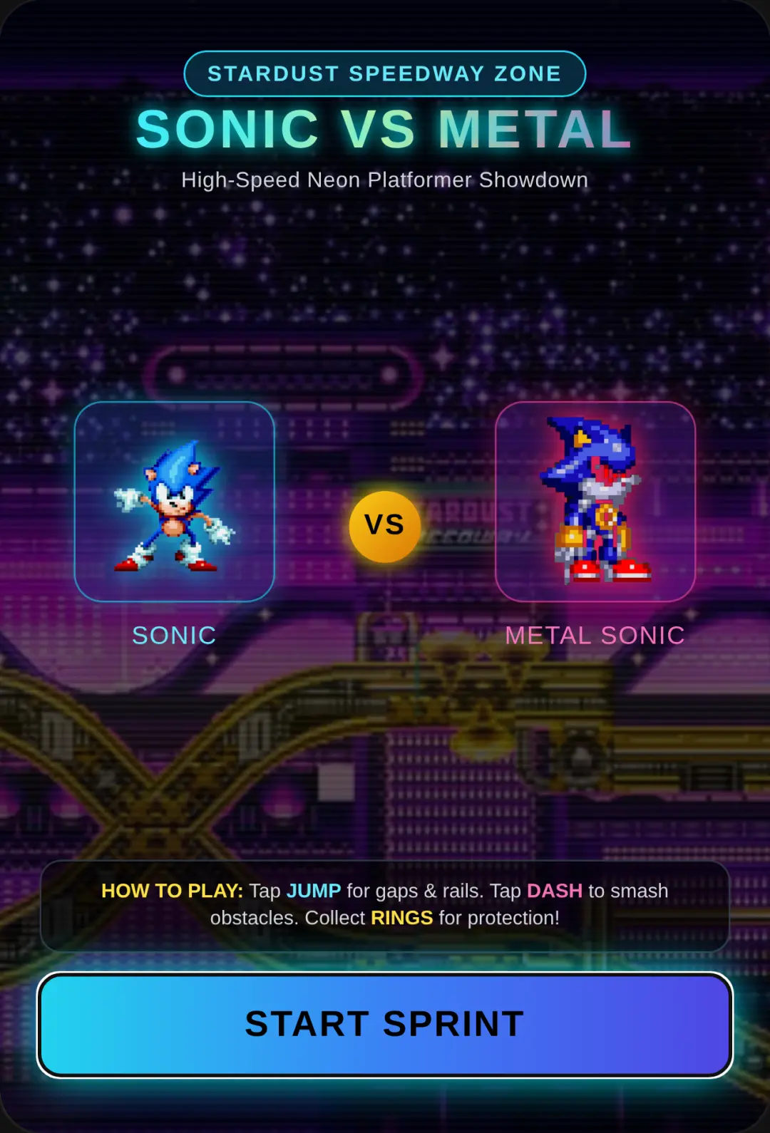 Stardust Speedway: Sonic vs Metal Sonic cover