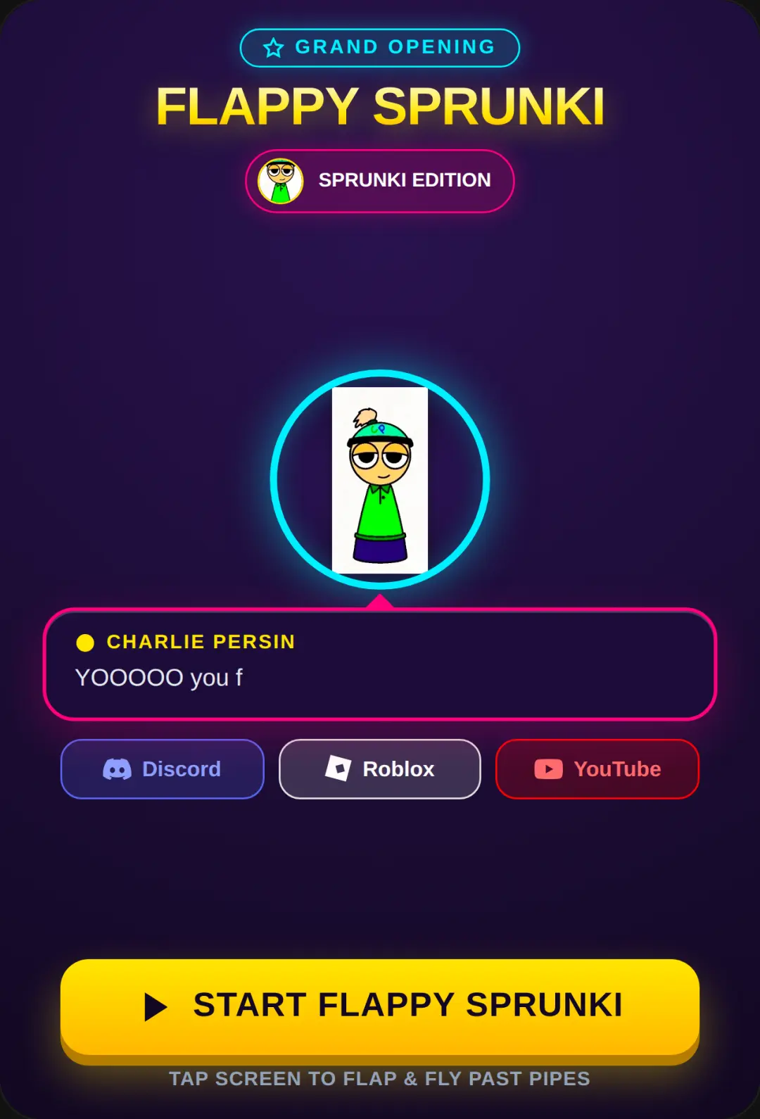 Flappy Sprunki - Charlie's first game on Sekai! cover
