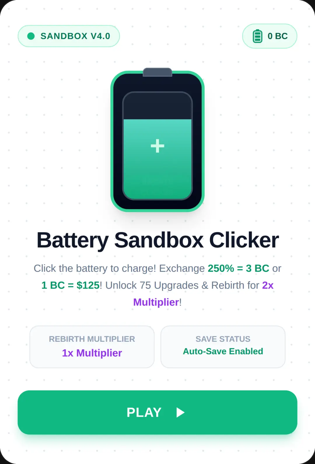 Battery Sandbox Clicker cover