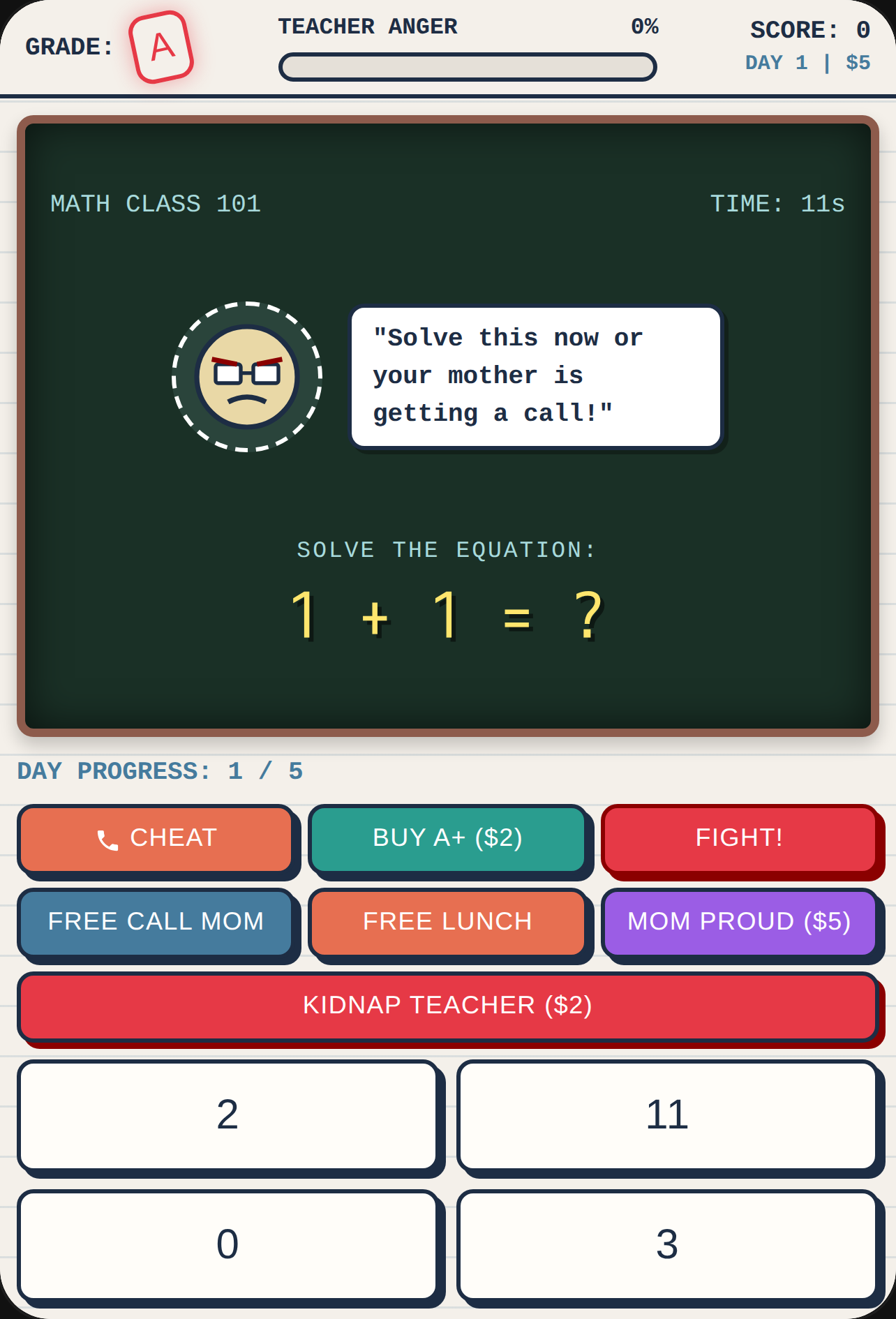 Bad Teacher Math Fight