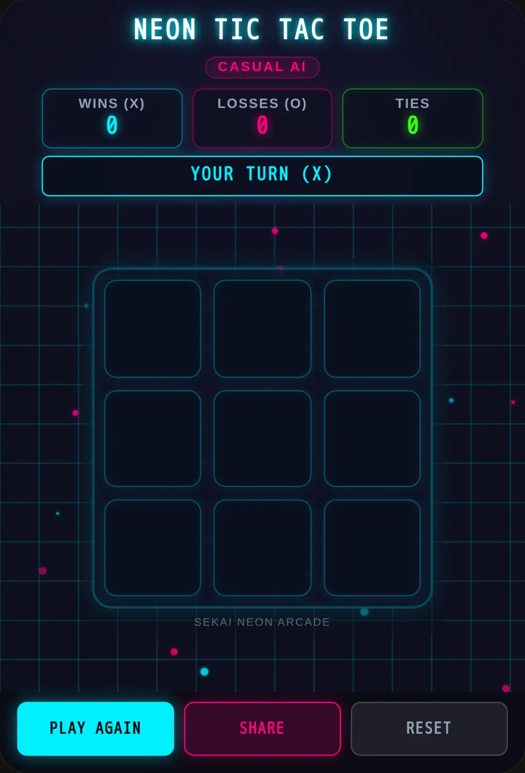 Neon Arcade Tic Tac Toe cover