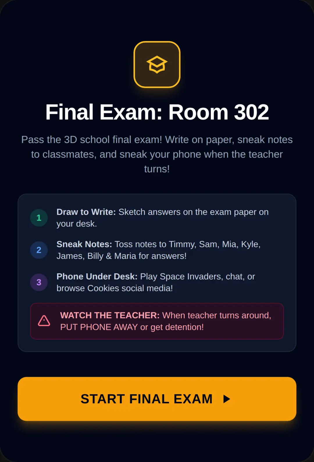 School exam thing cover
