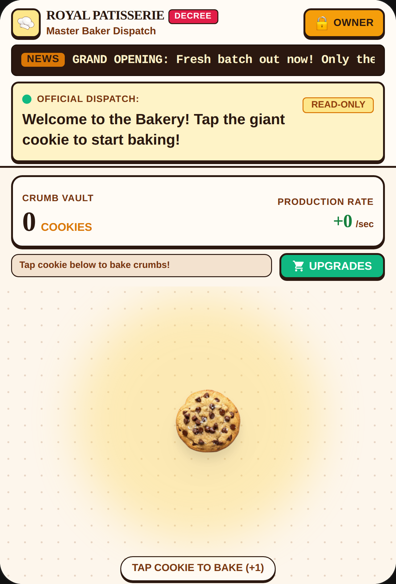 Royal Cookie Bakery & Owner Dispatch cover