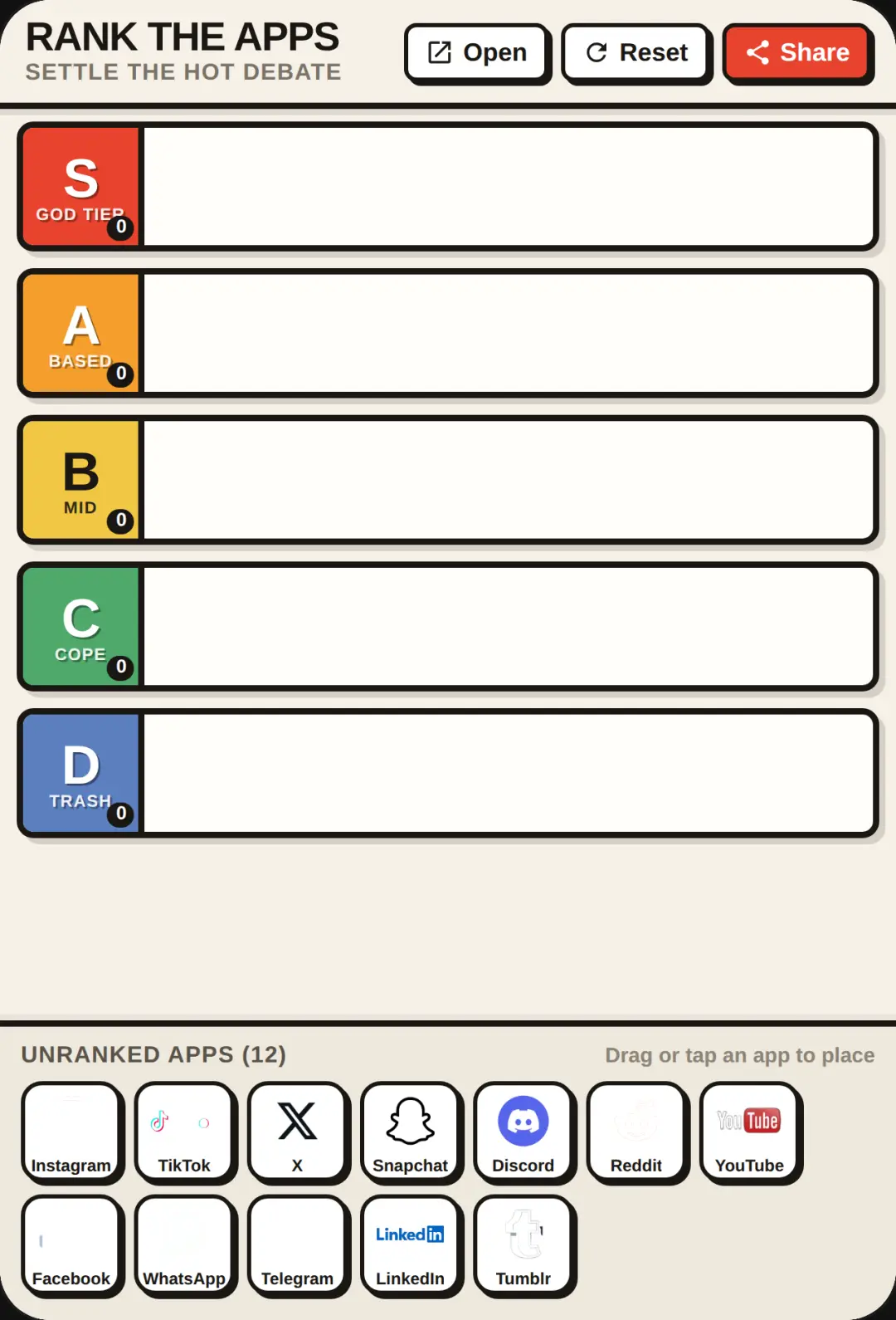 Social Apps Tier List cover