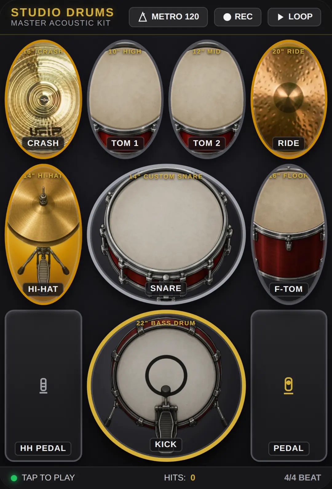 Studio Acoustic Drum Kit cover