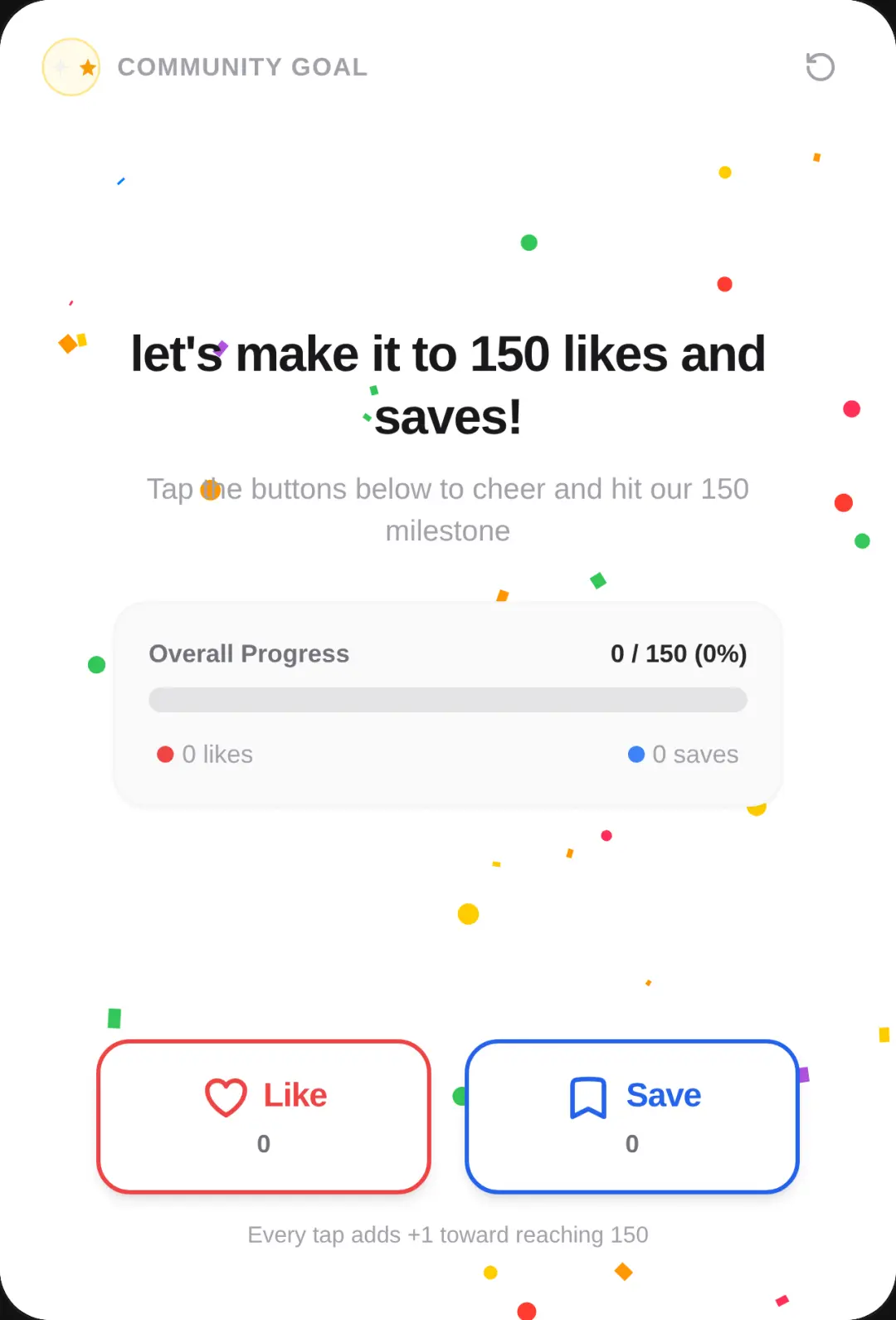 Let's Make It to 150 Likes and Saves! cover