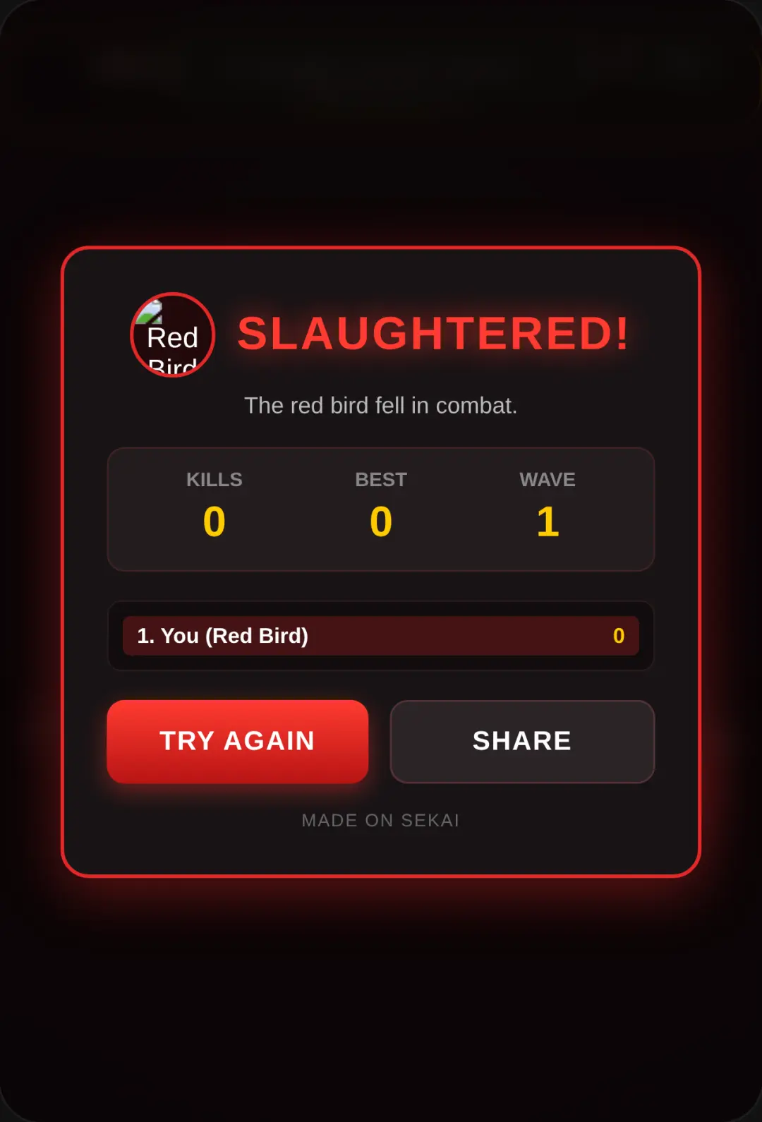 Angry Red Bird: Slaughter Arena cover