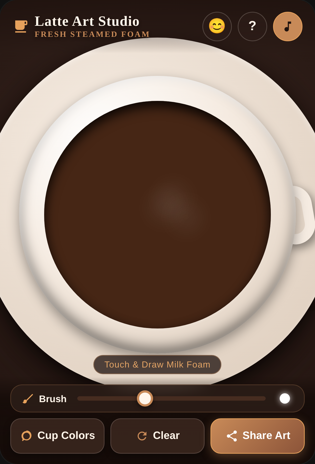 Latte Art Studio - 2D Coffee Art. Make ypur coffe art! Find an bug? Report the bug in comments! Hope you liked it (: cover